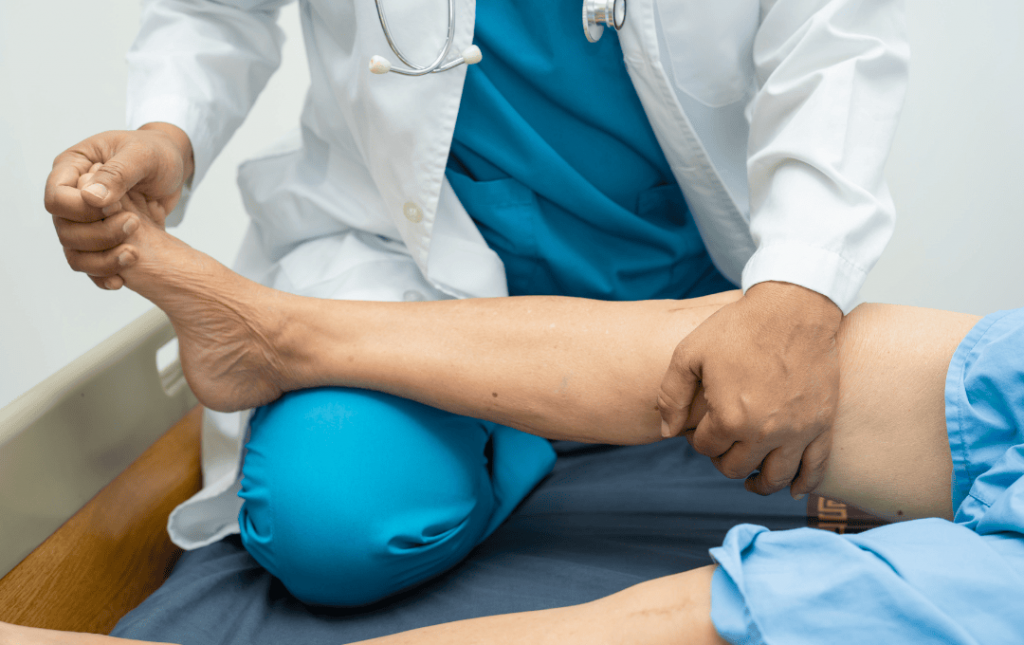 Doctor Treating Vein Issues in Leg